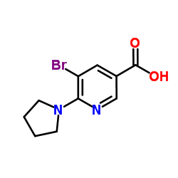 5-bromo-6-pyrrolidin-1-ylnicotinic acid structure