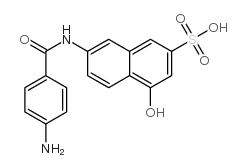 2-Naphthalenesulfonicacid, 7-[(4-aminobenzoyl)amino]-4-hydroxy- Structure