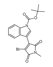 tert-butyl 3-(4-bromo-1-methyl-2,5-dioxo-2,5-dihydro-1H-pyrrol-3-yl)-1H-indole-1-carboxylate结构式