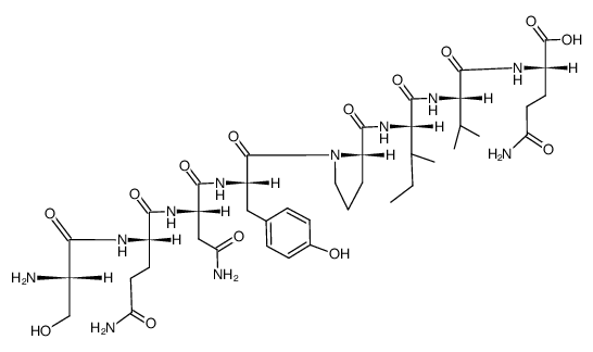 NH2-Ser-Gln-Asn-Tyr-Pro-Ile-Val-Gln-OH结构式