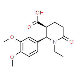 (2R,3R)-2-(3,4-DIMETHOXYPHENYL)-1-ETHYL-6-OXOPIPERIDINE-3-CARBOXYLIC ACID Structure