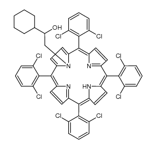 21-(2-hydroxy-2-cyclohexylethyl)-5,10,15,20-tetrakis(2,6-dichlorophenyl)-23H-porphine Structure