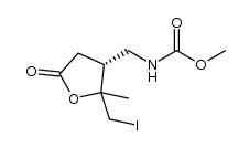 methyl (((3R)-2-(iodomethyl)-2-methyl-5-oxotetrahydrofuran-3-yl)methyl)carbamate Structure