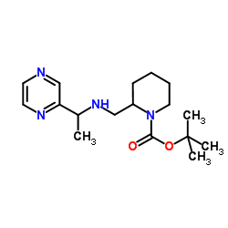 2-[(1-Pyrazin-2-yl-ethylamino)-Methyl]-piperidine-1-carboxylic acid tert-butyl ester结构式