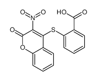 2-(3-nitro-2-oxochromen-4-yl)sulfanylbenzoic acid结构式