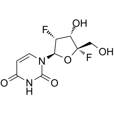 1-((2R,3R,4S,5S)-3,5-difluoro-4-hydroxy-5-(hydroxymethyl)tetrahydrofuran-2-yl)pyrimidine-2,4(1H,3H)-dione picture