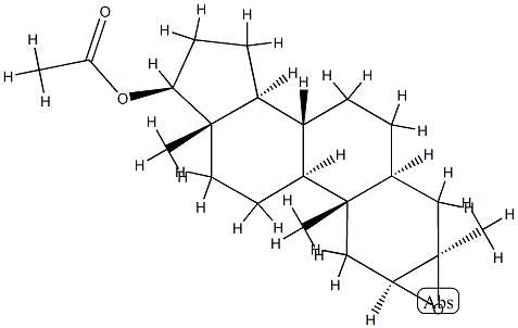 2β,3β-Epoxy-3-methyl-5α-androstan-17β-ol acetate结构式