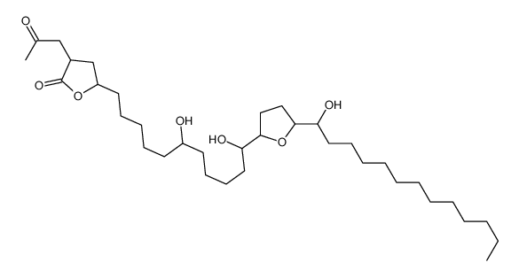 5-[6,11-dihydroxy-11-[5-(1-hydroxytridecyl)oxolan-2-yl]undecyl]-3-(2-o xopropyl)oxolan-2-one结构式