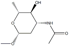 Methyl 3-(acetylamino)-2,3,6-trideoxy-β-D-arabino-hexopyranoside structure