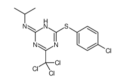 4-(4-chlorophenyl)sulfanyl-N-propan-2-yl-6-(trichloromethyl)-1,3,5-triazin-2-amine Structure