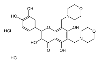 2-(3,4-dihydroxyphenyl)-3,5,7-trihydroxy-6,8-bis(morpholin-4-ium-4-ylmethyl)chromen-4-one,dichloride结构式