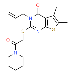 3-Allyl-5,6-dimethyl-2-{[2-oxo-2-(1-piperidinyl)ethyl]sulfanyl}thieno[2,3-d]pyrimidin-4(3H)-one Structure