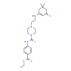 ethyl 4-{[(4-{2-[(5,5-dimethyl-3-oxo-1-cyclohexen-1-yl)amino]ethyl}-1-piperazinyl)carbothioyl]amino}benzoate picture