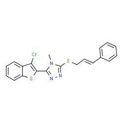 3-(3-chlorobenzo[b]thiophen-2-yl)-5-(cinnamylthio)-4-methyl-4H-1,2,4-triazole结构式