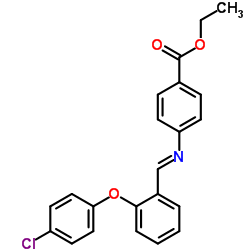 Ethyl 4-{(E)-[2-(4-chlorophenoxy)benzylidene]amino}benzoate结构式