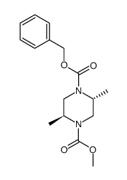 (2S,5R)-1-methoxycarbonyl-4-benzyloxycarbonyl-2,5-dimethylpiperazine结构式