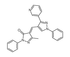 (4Z)-5-methyl-2-phenyl-4-[(1-phenyl-3-pyridin-3-ylpyrazol-4-yl)methylidene]pyrazol-3-one结构式