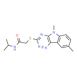 Acetamide, 2-[(5,8-dimethyl-5H-1,2,4-triazino[5,6-b]indol-3-yl)thio]-N-(1-methylethyl)- (9CI) structure