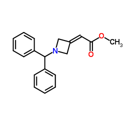 Acetic acid, 2-[1-(diphenylMethyl)-3-azetidinylidene]-, Methyl ester结构式