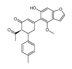 6-Acetyl-3-(6-hydroxy-4-methoxy-benzofuran-5-yl)-5-p-tolyl-cyclohex-2-enone Structure