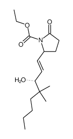 2-((E)-3-Hydroxy-4,4-dimethyl-oct-1-enyl)-5-oxo-pyrrolidine-1-carboxylic acid ethyl ester结构式