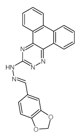 N-[(E)-1,3-benzodioxol-5-ylmethylideneamino]phenanthro[9,10-e][1,2,4]triazin-3-amine Structure