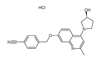 (S)-4-[4-(3-hydroxy-pyrrolidin-1-yl)-2-methyl-quinolin-7-yloxymethyl]-benzonitrile hydrochloride Structure