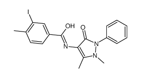 N-(1,5-dimethyl-3-oxo-2-phenyl-pyrazol-4-yl)-3-iodo-4-methyl-benzamide structure