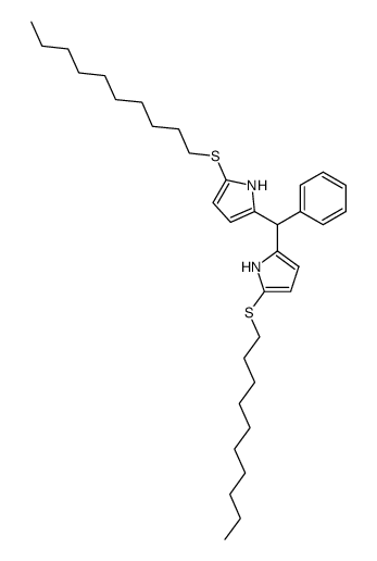 1,9-bis(n-decylthio)-5-phenyldipyrromethane Structure