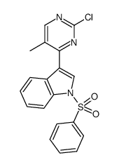 3-(2-chloro-5-methylpyrimidin-4-yl)-1-(phenylsulfonyl)-1H-indole结构式