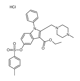 ethyl 5-(4-methylphenyl)sulfonyloxy-2-[(4-methylpiperazin-1-ium-1-yl)methyl]-1-phenylindole-3-carboxylate,chloride Structure