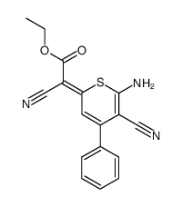 [6-Amino-5-cyano-4-phenyl-thiopyran-(2E)-ylidene]-cyano-acetic acid ethyl ester Structure