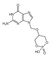 9-<(1,3-dihydroxy-2-propoxy)methyl>guanine cyclic phosphate Structure