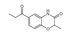 6-propionyl-2-methyl-3-oxo-3,4-dihydro-2H-1,4-benzoxazine结构式