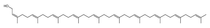 3,7,11,15,19,23,27,31,35,39-decamethyltetraconta-2Z,6E,10E,14E,18E,22E,26E,30E,34E,38-decaen-1-ol Structure