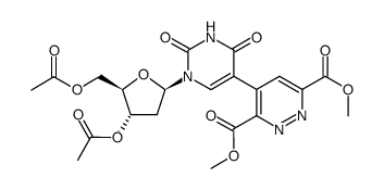 3',5'-di-O-acetyl-5-(3,6-dicarbomethoxypyridazin-4-yl)-2'-deoxyuridine Structure