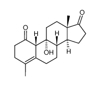 9α-Hydroxy-4-methyl-oestr-4-en-1,17-dion结构式