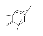 2-ethyl-5,7-dimethyl-1,3-diazatricyclo[3.3.1.1~3,7~]decan-6-one结构式