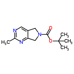 5,7-二氢-2-甲基-6H-吡咯并[3,4-D]嘧啶-6-羧酸叔丁酯结构式