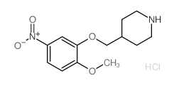 2-Methoxy-5-nitrophenyl 4-piperidinylmethyl ether hydrochloride Structure