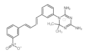 6,6-dimethyl-1-[3-[(1E,3E)-4-(3-nitrophenyl)buta-1,3-dienyl]phenyl]-1,3,5-triazine-2,4-diamine结构式