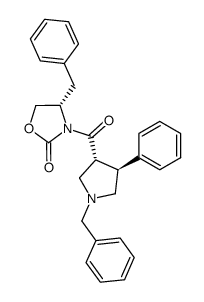 (S)-4-benzyl-3-((3R,4S)-1-benzyl-4-phenylpyrrolidine-3-carbonyl)oxazolidin-2-one Structure