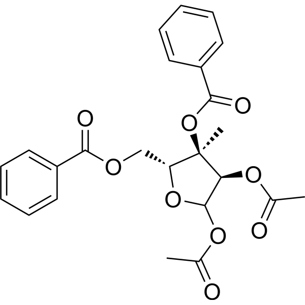 1,2-Di-O-acetyl-3,5-di-O-benzoyl-3-beta-C-methyl-D-ribofuranose Structure