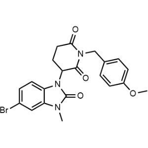 3-(5-Bromo-3-methyl-2-oxo-2,3-dihydro-1H-benzo[d]imidazol-1-yl)-1-(4-methoxybenzyl)piperidine-2,6-dione Structure