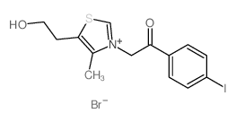 2-[5-(2-hydroxyethyl)-4-methyl-1-thia-3-azoniacyclopenta-2,4-dien-3-yl]-1-(4-iodophenyl)ethanone Structure