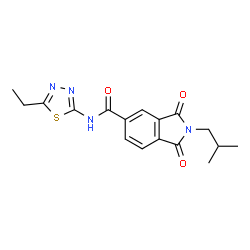 N-(5-Ethyl-1,3,4-thiadiazol-2-yl)-2-isobutyl-1,3-dioxo-5-isoindolinecarboxamide结构式