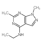 N-ethyl-3,9-dimethyl-2,4,8,9-tetrazabicyclo[4.3.0]nona-1,3,5,7-tetraen-5-amine结构式