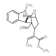 1H,9H-1,4-Ethano-9a,4a-(iminoethano)pyrano[3,4-b]indole-13-acetic acid, .alpha.-ethylidene-4-formyl-3,4-dihydro-9-methyl-3-oxo-, methyl ester结构式