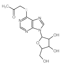 1-[9-[3,4-dihydroxy-5-(hydroxymethyl)oxolan-2-yl]purin-6-yl]sulfanylpropan-2-one结构式