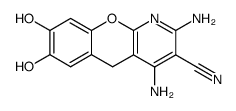 2,4-diamino-7,8-dihydroxy-5H-chromeno[2,3-b]pyridine-3-carbonitrile Structure